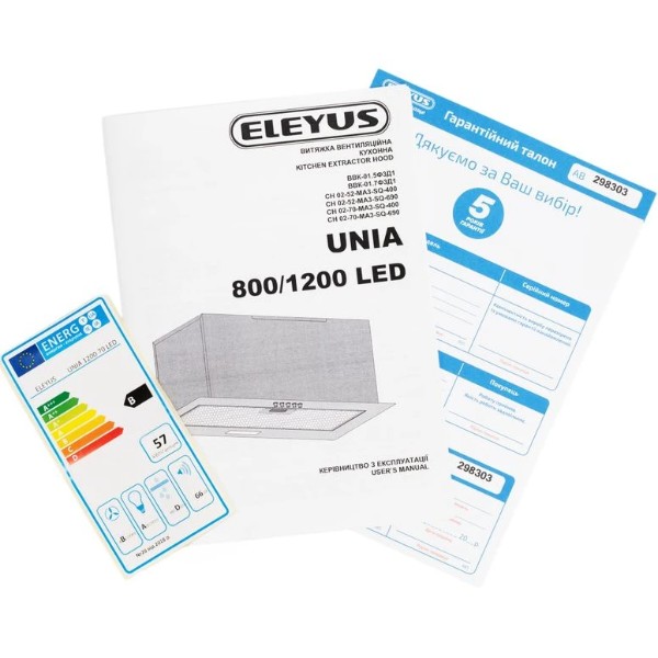 Фото - Витяжка вбудована ELEYUS UNIA 1200 LED 70 BL